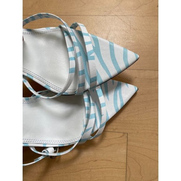 BLACK suede Studio heels BNWT "Kris" pool zebra blue white women  NEW - Picture 7 of 7